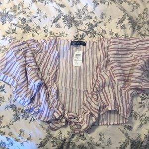 Lavender striped crop top